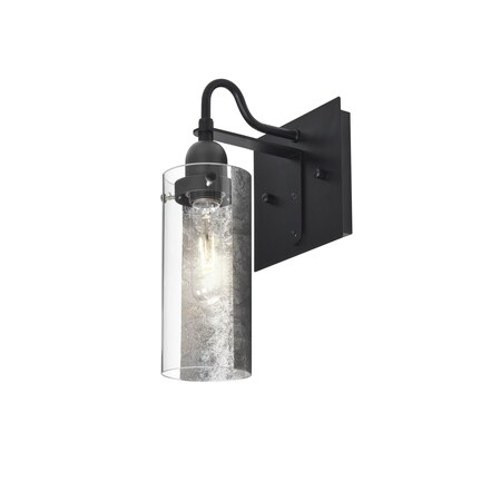 Besa Lighting Duke Wall, Silver Foil, Black, 1x60W Incandescent 1WG-DUKESF-BK